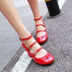 Gender: For WomenStyle: Fashion,KoreanOccasion: Casual,Party/Club,Office/CareerHeel Height: 7cmPlatform Height: 1cmSeason: Spring,Summer,Fall/Autumn,WinterPackage Contents: 1 x Shoes (Pair)Please see our size guide as below, you can choose the size according to your foot length and width. If your foot is a little wide and thick, we suggest you choose 1 size larger.Size Guide:28 = foot length 18.5-19cm (Foot width=6.5-7cm)29 = foot length 19-19.5cm (Foot width=7cm)30 = foot length 19.5-20cm (Foot Mary Jane High Heels, Punk Shoes, Chunky Heel Shoes, Strappy High Heels, Womens Stilettos, Shoes Soft, Block Heel Shoes, Style Punk, Mary Jane Pumps