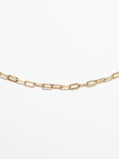 A simple, yet classic look. 2.5mm Available in lengths 6"-24" Timeless Box Chain Necklace With Rectangular Links, 14k Gold Box Chain Necklace With Rectangular Links, Classic Metal Chain Necklace For Everyday, Classic Everyday Jewelry With Paperclip Chain, Classic Delicate Chain Bracelet, Classic Link Chain Jewelry, Classic Jewelry With Delicate Oval Link Chain, Classic Oval Link Jewelry With Delicate Chain, Classic Link Chain Necklace With Delicate Chain