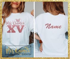 Personalized Quinceañera tees. Christmas Deals, Custom Tees, Quince, Quinceanera, Gender Neutral, Art Collection, Bathing Beauties, Adult Outfits, Tops & Tees