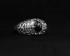 Material * 925 Sterling Silver Sizes Available * US 6-15 Gemstone * Onyx Width * 13.51mm, Average Silver Weight * 9 gr. SHIPPED within 7-10 days. Items are shipped within 7-10 business days, after Paypal confirmation is received. Each package has an individual tracking number. Track your package via: http://www.17track.net/en Estimated shipping times Europe: 2-4 weeks North America: 2-4 weeks Asia Pacific: 2-4 weeks Australia, New Zealand and Oceania: 2-6 weeks Latin America and the Caribbean: 3 Black Symbolic Hallmarked Signet Ring, Symbolic Black Engraved Hallmarked Ring, Symbolic Black Sterling Silver Engraved Ring, Symbolic Black Engraved Sterling Silver Ring, Satanic Cross, Leviathan Cross, Lilith Sigil, Chaos Magic, Cross Ring