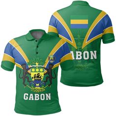 Gabon Polo Shirt Tusk Style Green Casual Polo Shirt With Sublimation Print, Casual Green Polo Shirt With Sublimation Print, Fitted Casual Polo Shirt With Sublimation Print, Fitted Cotton Polo Shirt With Sublimation Print, Green Polo Shirt With Sublimation Print, Fitted Green Shirt With Sublimation Print, Green Polo Shirt With Sublimation Print, Short Sleeve, Green Fitted Shirt With Sublimation Print, Fitted Green Polo Shirt For Sports