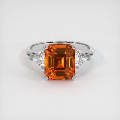 ad eBay - Ceylon (Sri Lanka) Emerald Cut Orange Sapphire Platinum 950 Ring 5.45CT - Buy Now, click the link (eBay) Sapphire Ring The Natural Sapphire Company, Ceylon Sri Lanka, Cut Orange, Orange Sapphire, Natural Sapphire, Emerald Cut, Click The Link, Sri Lanka, Buy Now