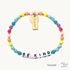 Little Words Project Be Kind Colors of Kindness Little Words Project, Acrylic Bracelet, Trending Bracelets, Acrylic Letters, Inspirational Bracelets, Crystal Beads Bracelet, Letter Beads, Curated Gifts, Bracelet Crafts