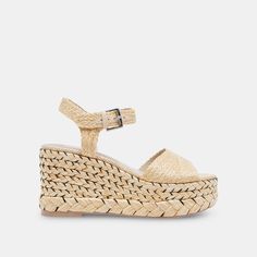 TIAGO Wedges LT Natural Raffia | Raffia Sandals & Recycled Materials – Dolce Vita Chic Straw Sandals In Natural Color, Beige Sandals For Summer Outings In Spring, Chic Woven Sandals For Summer Outings, Chic Straw Sandals For Summer Outings, Chic Natural Sandals For Spring, Trendy Straw Sandals For Day Out, Casual Woven Sandals For Summer, Natural Color Sandals With Woven Sole For Spring, Chic Sandals With Woven Sole For Day Out