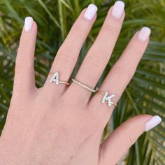 Wear your or your loved ones sparkling initial with this personalized diamond ring!  Features * Gold KT: 14K * Diamond Cut: Round * Setting Type: Prong Set * Average Diamond Weight (Depends  on the initial): 0.15 tcw * Diamond Color Clarity: G-H color SI-VS Clarity Return policy: Sizes below 5 and above 8 are special orders and not returnable. Formal Diamond Initial Ring, Vs Clarity Diamond Initial Ring As Gift, Fine Jewelry Diamond Cut Initial Ring As Gift, Polished Diamond Initial Ring As A Gift, Diamond Initial Ring - Timeless Gift, Gold Initial Ring, Gold Diamond Hoop Earrings, Letter Ring, Gold Diamond Earrings