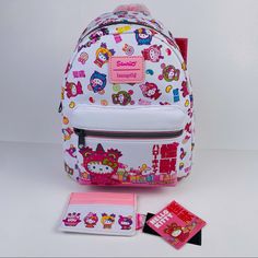 Loungefly Sanrio Hello Kitty Monster Mini Backpack Bag & Wallet/Card Holder Brand New With Tags. Please Refer To Pictures For Exact Description And Condition. Measurements: Backpack - 7.5" (L) X 10.5" (H) X 4.5" (W), Card Holder - 4" (L) X 3.25" (H) Ships Same Day Or Next Business Day. Comes From A Smoke Free Environment. We Are A Veteran And Woman Owned Small Business. We Thank You For Stopping By And Appreciate Your Viewing Of This Listing. Feel Free To Contact Us If You Have Any Questions. Cinderella Dress Disney, Pink Tea Party, Loungefly Hello Kitty, Disney 50th Anniversary, Brown Backpacks, Fun Crafts To Do, Loungefly Bag, Faux Leather Backpack, Random Ideas