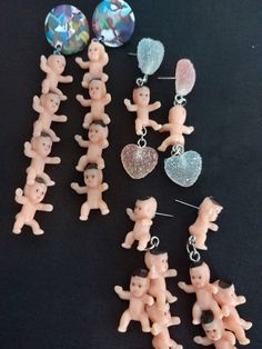 Weird little babies! Hideously creepy but strangely beautiful. Surgical steel studs. *All earrings are non-returnable for hygiene reasons, unless faulty or not as described* Weird Earrings, Plastic Babies, Earrings Handmade, Jewelry Earrings Dangle, Dangle Earrings, Jewelry Earrings, Drop Earrings