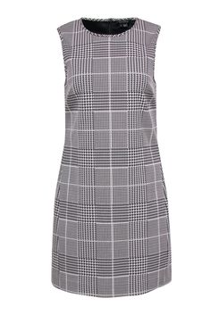 Current Boutique-Theory - Ivory & Black Houndstooth Sheath Dress Sz 8 Knee-length Plaid Workwear Dresses, Knee-length Plaid Dress For Work, Plaid Knee-length Dress For Work, Houndstooth Mini Dress For Work, Black Plaid Dress For Work, Elegant Plaid Dress For Work, Chic Houndstooth Workwear Dress, Chic Houndstooth Mini Dress For Work, Chic Houndstooth Plaid Dress For Work