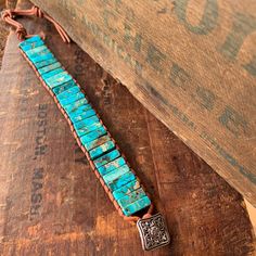 Bohemian Chic With An Uplifting Vibe. Turquoise Jasper +Leather. Rectangle Tubular Stone Beads + Ornate Silver Toned Toggle Closure, That Can Be Adjusted To 2 Diff Sizes. Layer With Other Bracelets For True Boho Style! Handcrafted Turquoise Jasper 6.2”In. W/2 Adj. Lengths Leather + Alloy Hippie Beach Cuff Jewelry Gift Spiritual Artisan Rustic Karma Gypsy Festival Anklet Tribal Ethnic Fun Semi Precious Statement Sundance Free People Real Turquoise Jewelry, Monkey Jewelry, Boho Cuff Bracelet, Bead Woven Bracelet, Boho Cuff, Jewelry Turquoise, Cuff Jewelry, Jewelry Antique, Woven Bracelets