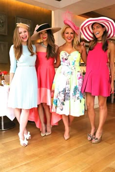 Derby Dresses And Hats Outfit, Kentucky Derby Women, Tea Party Attire