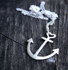 anchor necklace sterling silver anchor pendant with by LolaAndCash, $55.00 Anchor Pendant, Anchor Necklace, Nautical Jewelry, Dainty Pendant, Mama Bear, Necklace Sterling Silver, Sterling Silver Chains, Look Fashion, Pendant Necklaces