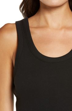 Relax, this ribbed tank has got you for both comfort and support in an easy-fit cut from stretch cotton and a hidden built-in shelf bra. Style Name:Papinelle Ribbed Shelf Bra Tank. Style Number: 6240992. Fitted Ribbed Tank Top With Scoop Back, Scoop Neck Tank Top With Ribbed Neckline For Everyday, Everyday Scoop Neck Tank Top With Ribbed Neckline, Ribbed Stretch Tank Top With Scoop Back, Fitted Tank Top With Ribbed Scoop Neckline, Stretch Ribbed Tank Top With Scoop Back, Ribbed Scoop Neck Tank Top For Loungewear, Fitted Scoop Neck Ribbed Tank Top, Scoop Neck Tank Top With Ribbed Neckline