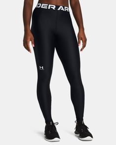 Our original HeatGear® fabric is super-light, breathable & dries fast|Material wicks sweat & dries really fast|4-way stretch material moves better in every direction|Ergonomic flatlock seams deliver a comfortable, chafe-free fit|Exposed elastic waistband with wordmark detail|Odor control technology minimizes odor Under Armor Leggings, Under Armour Leggings, We Made It, Birthday Wishlist, Pants And Leggings, Heather Black, Under Armor, Second Skin, Black Leggings