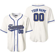 Custom Cream Royal Blue Yellow Baseball Jerseys For Men & Women JN1045_3751 PRODUCT INFORMATION 100% polyester blended fabric, offers outstanding durability, insulation, and wrinkle resistance. Machine wash in cold with similar colors/no bleach/low iron. Breathable, durable, and easy to care for. Moisture-wicking. Advanced 3D Printing Technology: This makes the NEVER FADE hoodies/shirt with machine washing or hand washing. USA standard size. Please refer to our size chart before you order our sh Jersey Baseball, Diy Haircut, Baseball Uniforms, Custom Baseball Jersey, Baseball Design, Cheap Custom, Team Uniforms, Uniform Design, Baseball Team