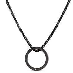 Stealthy and endlessly versatile, we love this black zirconium pendant on a black chain.  It’s perfect for men and women, whether you’re stacking with your favorite pieces or keeping it sleek and minimal. The texture and tone make this piece ideal as an everyday go-to piece that will hold up for the long run and work for any occasion. Modern Black Necklace With Box Chain, Modern Matte Black Jewelry For Gifts, Modern Matte Black Jewelry As Gift, Modern Matte Black Jewelry As A Gift, Everyday Black Necklace With Cable Chain, Modern Black Jewelry With Oxidized Finish, Modern Black Oxidized Jewelry, Minimalist Matte Black Jewelry For Gifts, Minimalist Matte Black Jewelry Gift