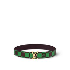 LOUIS VUITTON® - Lv Initiales 40mm Reversible Belt - Green Louis Vuitton Official Website, Reversible Belt, Louis Vuitton Official, Color Dorado, Green Man, Look Plus, Primavera Estate, Summer 2024, Custom Clothes