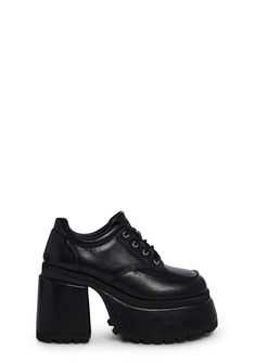 base Black Polyurethane Platform Boots, Black Polyurethane Ankle Platform Boots, Black Lace-up Platform Boots With Chunky Platform, Black Synthetic Platform Oxfords, Dolls Kill Platforms, Platform Oxfords, Current Mood Clothing, Oxford Platform, Free Socks