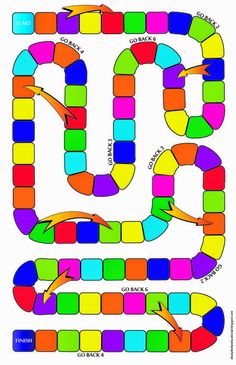 an image of a board game that is colorful and has arrows pointing to different colors