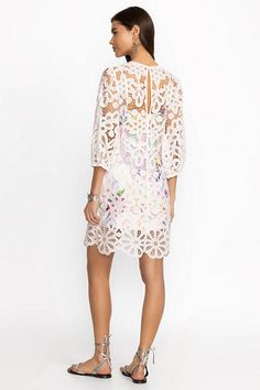 Crafted from a lightweight, flowing material, the Lisetta Lace Mini Dress creates a visually stunning image. Featuring a rounded neckline and gently puffed long sleeves, this slip-lined dress is finished with an intricately cut scalloped hemline. Pair with delicate jewelry and strappy sandals for an evening out. Johnny Was Women's Lisetta Lace Mini Dress in White, Size XS White Dresses With Blouson Sleeves, White Long Sleeve Dress For Spring Cocktail, White Long Sleeve Cocktail Dress For Spring, Elegant Long Sleeve Dress With Lantern Sleeves For Summer, Fitted White Long Sleeve Dress For Spring, Elegant Long Sleeve Dress For Spring Daywear, Elegant White Long Sleeve Dress For Brunch, Elegant White Long Sleeve Dress For Summer, Elegant White Long Sleeve Summer Dress