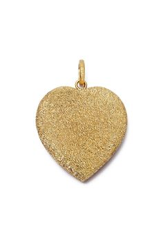 CAROLINA BUCCI-Florentine Finish Cuore Pendant-YELLOW GOLD Elegant Gold Heart Necklace With Charms, Luxury Gold Heart Cut Necklace, Gold Heart Pendant Necklace With Charms, Gold Plated Yellow Gold Heart Necklace With Charms, Gold Plated Heart Necklace With Charms In Yellow Gold, Yellow Gold Heart Pendant Necklace With Charms, Gold Jewelry With Large Heart Pendant, Yellow Gold Plated Heart Necklace With Charms, Engraved Yellow Gold Plated Heart Necklace