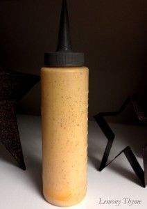 a mustard bottle sitting on top of a table