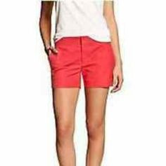 Banana Republic Hampton Fit Shorts. Nwt Red Stretch Athletic Shorts With Moisture-wicking, Red Moisture-wicking Workout Shorts, Red Moisture-wicking Shorts For Summer, Red Moisture-wicking Athletic Shorts, Workout Shorts, Banana Republic, The Hamptons, Size 2, Womens Shorts