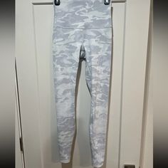 Great Condition, Worn Once! Grey Camo, Lululemon Leggings, Gray White, Pant Jumpsuit, Lululemon Athletica, Camo, Tights, High Rise, Pants For Women