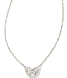 Shop for Kendra Scott Ari Pave Crystal Heart Silver Short Pendant Necklace at Dillard's. Visit Dillard's to find clothing, accessories, shoes, cosmetics & more. The Style of Your Life. White Gold Metal Necklace For Valentine's Day, Valentine's Day White Gold Metal Necklace, Elegant Silver Heart Necklace With Lobster Clasp, Elegant Silver Heart Necklace, Silver Heart Cut Metal Necklace, White Gold Heart-shaped Necklaces With Lobster Clasp, White Gold Heart Necklace With Lobster Clasp, Short Pendant Necklace, Silver Shorts