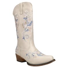 Casual Embroidered Snip Toe Boots, Western Style Embroidered Boots With Round Toe, Western Embroidered Boots With Round Toe, Floral Cowboy Boots, Best Boots, Cool Boots, Floral Embroidery, Cowboy Boots, Cowboy