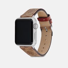 Made exclusively for use with the 38mm and 44mm Apple Watch® this tan strap is crafted of our Signature canvas and secures with stainless steel hardware. | Coach Apple Watch® Strap, 38 Mm And 40 Mm - Tan Modern Apple Watch Band For Outdoor, Everyday Brown Watch With Bracelet Strap, Brown Everyday Watch With Bracelet Strap, Classic Brown Apple Watch Band For Business, Casual Brown Watch With Leather Strap, Casual Leather Strap Watch, Modern Brown Watch Bands With Adjustable Strap, Casual Watches With Leather Strap For Everyday Use, Modern Brown Watch Band With Adjustable Strap