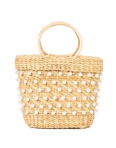 Poolside's Mak bag is a chic mini tote that's sure to become an everyday staple. The interior is lined with a linen pouch that closes with a drawstring. The outside is made of hand-woven and embroidered straw in a neutral tone studded with faux pearls.  Style yours with your favorite beach outfits for a look that is fashionable and functional. Bag With Pearls, Valentines Frames, Linen Pouch, Work Accessories, Womens Designer Bags, Beach Outfits, Straw Bags, Straw Tote, Mini Tote