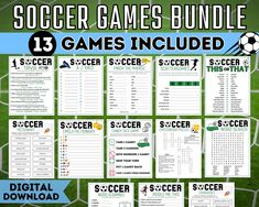 soccer games bundle with instructions and printables