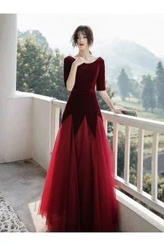 Formal Party Burgundy Long Velvet Dress Vneck With Straps - $128.9808 #MYS68059 - SheProm.com Modest Winter Formal Dresses, A-line Tulle Dress For Banquet, A-line Tulle Dress For Banquets, Fitted Tulle Long Dress, A-line Tulle Gown For Party, A-line Tulle Gown For Evening, Holiday A-line Prom Gown, Fitted A-line Party Gown, Party A-line Tulle Gown