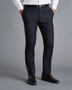 Natural Stretch Twill Suit Pants - Navy - Natural Stretch Twill Suit Trousers - Navy Blue Slim Fit Suit, Charles Tyrwhitt Shirt, Dinner Plans, Travel Size Beauty Products, Navy Man, Charles Tyrwhitt, Suit Pant, Navy Suit, Dress Up Outfits