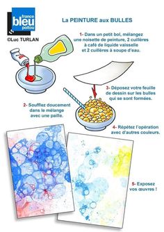 the instructions for painting with watercolors and ink on paper are shown in three different colors