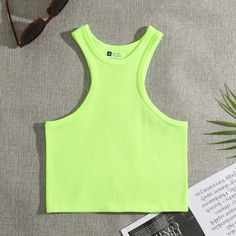 Explore our collection of women's crop tank tops perfect for any style. From chic and simple to bold and vibrant, find the ideal crop tank tops for your wardrobe. Shop now!" Size S: Chest 59CM (23.23in) ；Waist 49cm（19.29in）ength 35CM (13.78in) ； Weight 40kg-65kg Size M: Chest 62CM (24.4in) ； Waist 52cm（20.47in） Length 36.5CM (14.37in) ； Weight 65kg-75kg Size L: Chest 66CM (25.98in)； Waist 55cm（21.65in）Length 37CM (14.56in) ； Weight 75kg-95kg 3.Note: This product has a lot of elasticity, so you c Green Trendy Cami Crop Top, Trendy Green Cami Crop Top, Summer Workout Camisole Tops, Summer Cotton Racerback Crop Top, Trendy Racerback Vest Crop Top, Green Racerback Vest Top, Solid Cotton Racerback Crop Top, Seamless Summer Crop Top With Tank Straps, Trendy Cropped Seamless Tank Top