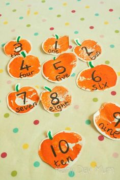 pumpkin counting game for toddlers to practice number recognition with the numbers 1 - 10