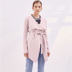 This Chicwish Cardigan Is Giving Us Some Seriously Cozy Vibes. Featuring Skin-Friendly Knit Material With A Wide Lapel Design. For The Ultimate Chic But Chill Outfit Style With A White Tee And Some Chunky Boots. Pretty Pink * Wide Lapel * Self-Tie Ribbon At Waist * Solid Color * Knit Fabric Provides Flexibility * New With Tag * Length 26.5-31.5” * Shoulder 14” * Sleeves 23.5” V-neck Soft Knit Sweater Coat For Spring, Fitted V-neck Sweater Coat For Spring, Feminine Knit Cardigan For Fall, Feminine Long Sleeve Knit Cardigan, Elegant Soft Knit Sweater Coat For Spring, Feminine Long Sleeve Sweater For Layering, Feminine Long Sleeve Sweater For Day Out, Feminine Fall Sweater For Layering, Feminine Winter Sweater For Layering