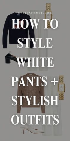 White Wide Leg Pants Outfit Casual, White Pants Outfit Winter Classy, White Pants Outfits For Women, White Pants Outfit Fall, White Pants Outfit Casual, Trousers Outfit Aesthetic, White Trousers Outfit Classy, Outfits With White Pants