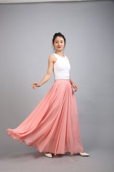 100 Colors Chiffon High Quality Orange Pink Long Party Skirt Evening Wedding Lightweight Summer Holiday Beach Bridesmaid Maxi Skirt Detail Info: ❤ Color: Orange Pink color as picture. More color choice is as follows, https://www.etsy.com/listing/213656440/chiffon-dress-color-card?ref=shop_home_feat_1 Please just note the color you want with order. ❤ Material: Chiffon Size: The length is from waist to bottom, please choose as you like. ❤ Care: machine wash cold and gentle, tumble low, line to dry Summer Prom Long Skirt, Long Skirt For Summer Prom, Summer Flared Skirt For Prom, Summer Prom Full Skirt, Pink Summer Skirt For Prom, Pink Summer Prom Skirt, Elegant Pink Flowy Chiffon Dress, Summer Prom Fitted Maxi Skirt, Fitted Summer Maxi Skirt For Prom