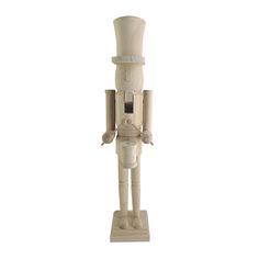 a wooden toy with a top hat on it's head and legs, standing upright