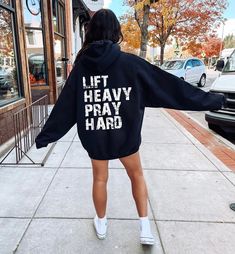 Lift Heavy Pray Hard Hoodie. The perfect gym hoodie for your hard days! Oversized fit. Unisex sizes. Fleece Hoodie For Workout During Sports Season, Oversized Sports Hoodie, Oversized Sportswear Hoodie For Sports, Oversized Hip Hop Sweatshirt For Sports, Hip Hop Style Oversized Sweatshirt For Sports, Moisture-wicking Hoodie Sweats For Streetwear, Oversized Fleece Sweatshirt For Workout, Sporty Workout Sweats With Hoodie, Fall Gym Hooded Sweatshirt