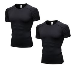 Mens Compression Shirt Short Sleeve UV Protection Male Cooling Dry Workout Shirts Mens Compression Short Sleeve Shirt: 4-Way Stretch, Quick Dry, Two-Way Air Circulation, Perfect Compression Power, Flat-Lock Seam, Breathable, Lightweight, Comfortable and Durable. Quick Dry Shirts For Men:Moisture Management Technology of the Compression Shirt Wick Sweat Away From Your Body and to the Outside of the Shirt. Occasions: Suitable for Indoor & Outdoor Workout, Fitness Training, Basketball, Soccer, Amer Fitted Black Shirt For Gym, Black Compression Crew Neck Top, Black Breathable Crew Neck Shirt, Black Crew Neck Workout Shirt, Breathable Black Workout Shirt, Black Breathable Short Sleeve Tops, Black Crew Neck Shirt For Gym, Black Moisture-wicking Short Sleeve Shirt, Black Compression Shirt