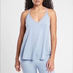 Buttery-Soft, Lightweight Fabric That Drapes Like A Dream. Soft Tank Top / Camisole For Lounging Or Great Night Sleep. Relaxed Fit With Room To Move. Color: Blue Fabric: Tencel Modal/Spandex Jersey Spring Tops With Built-in Bra For Relaxation, Athleisure Tops With Built-in Bra For Relaxation, Stretch V-neck Sleep Top, Summer Cotton Camisole For Lounging, Stretch V-neck Camisole For Sleep, Sleeveless Sleepwear With Built-in Bra For Relaxation, Casual Cami Sleepwear With Built-in Bra, Casual Sleep Tops With Built-in Bra, Summer Sleep Tops With Built-in Bra