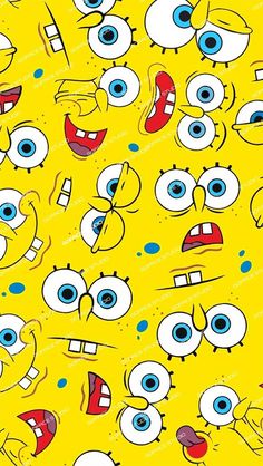 an image of cartoon eyes on yellow background