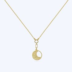 A round moon and star pendant on a gold plated lariat chain. Gold plated sterling Pendant is .4" wide Yellow Gold Jewelry With Moon Phase, Moon Phase Round Charm Necklace, Moon Phase Charm Necklace, Gold Coin Necklace With Moon Charm, 14k Yellow Gold Filled Moon-shaped Jewelry, 14k Gold-filled Moon Shaped Yellow Gold Jewelry, 14k Gold Filled Yellow Gold Moon Jewelry, 14k Gold-filled Yellow Gold Moon Jewelry, Elegant Yellow Gold Charm Necklace With Moon Phase