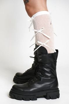 Coquette Socks Socks NOCTEX WHITE Coquette Socks, Grunge Punk Outfits, Nike Air Rift, Italian Leather Boots, Cowboy Aesthetic, Swift Concert, Thigh High Boots Heels, Lace Socks, Taylor Swift Concert