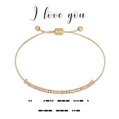 Our I Love You design is a top seller and a favorite gift that's fits so many occasions. This very popular Morse code message is encoded using beautiful blush and peach champagne glass beads in a subtle design that works perfectly with many different outfits. Each bracelet is adjustable to a maximum length of 9 inches. Bracelet Length Chart, Coded Message, Bookmarks Kids, Morse Code, Custom Name Necklace, Dress Gift, Different Outfits, Pocket Book, Top Seller