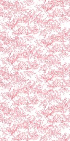 a pink and white wallpaper with flowers on it