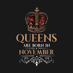 the words queens are born in july on a black background with a gold crown and red curtains